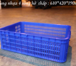 Thùng nhựa 4 sóng hở thấp - sóng nhựa hở cao 19cm