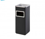 Thùng rác inox vuông có gạt tàn 24x24x61cm