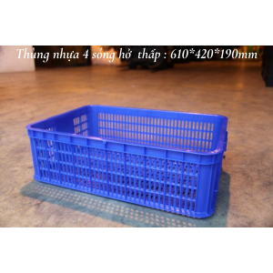 Thùng nhựa 4 sóng hở thấp - sóng nhựa hở cao 19cm