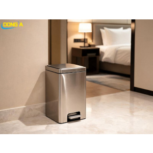Thùng rác inox đạp chân 12L dạng vuông PLS-12L