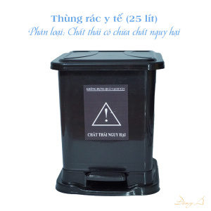 Thùng rác y tế 25 lít màu đen