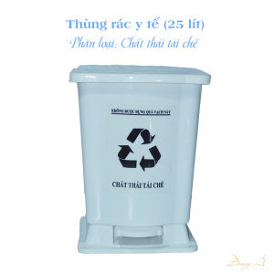 Thùng rác y tế 25 lít màu trắng