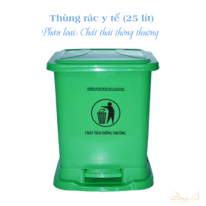 Thùng rác y tế 25 lít màu xanh