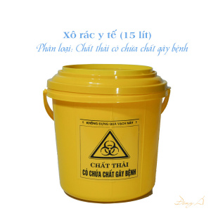 Xô đựng bông băng y tế 15 lít màu vàng