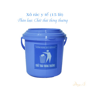 Xô đựng bông băng y tế 15 lít màu xanh